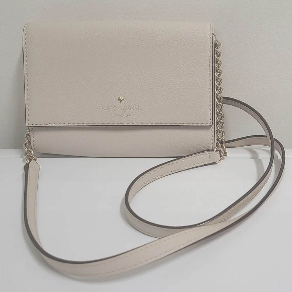 KATE SPADE New York Charlotte Street Alek Mini Leather Crossbody in Stone Ice